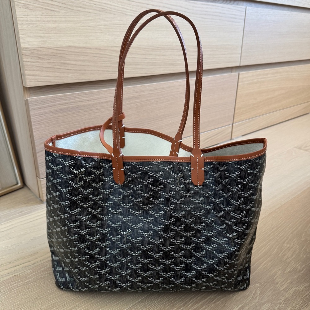 Black & Tan Medium Goyard Tote - Picture 2 of 6